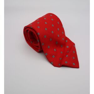 Vintage Higbee’s Store for Men Silk Tie Red Green Circle Pattern from Italy